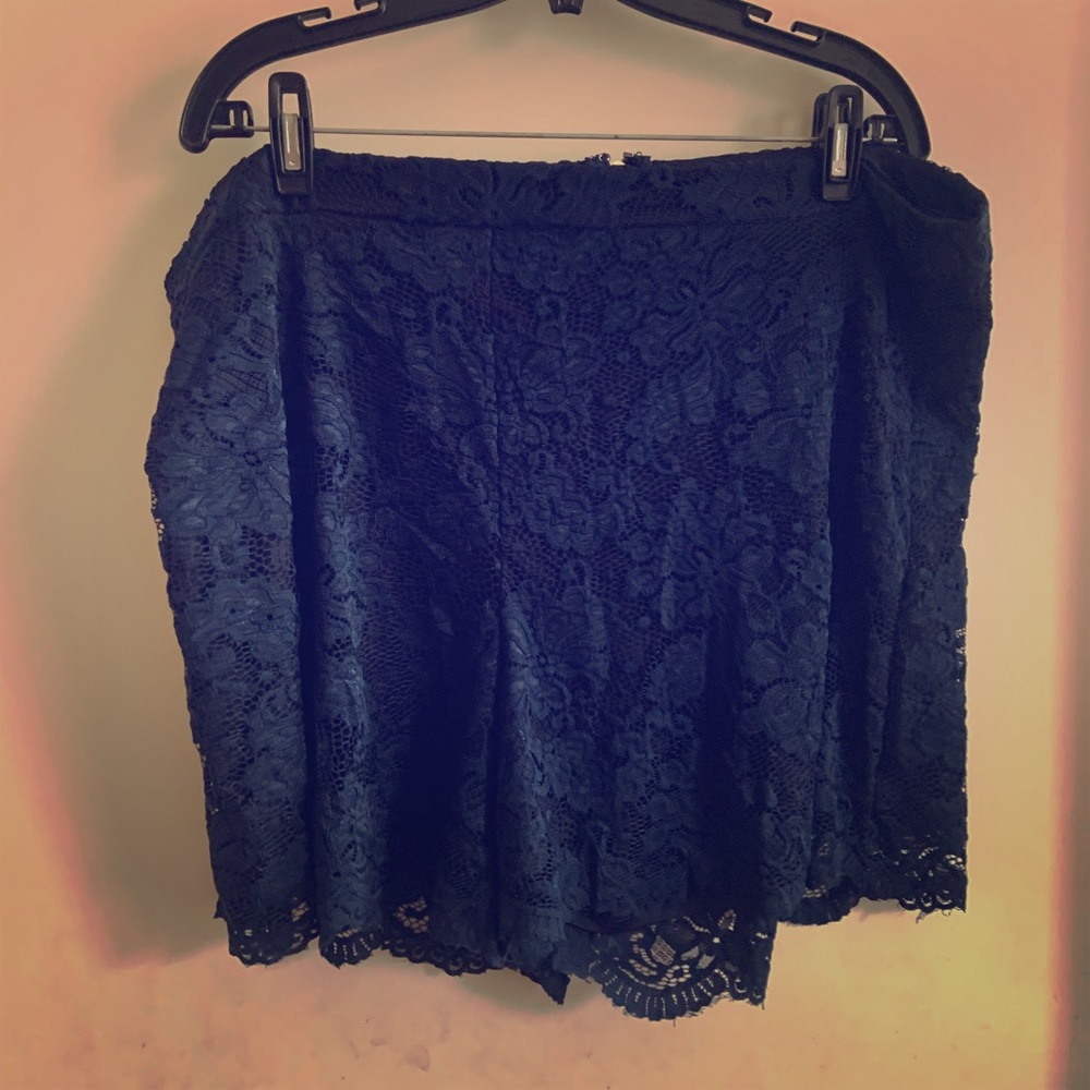 Navy lace shorts